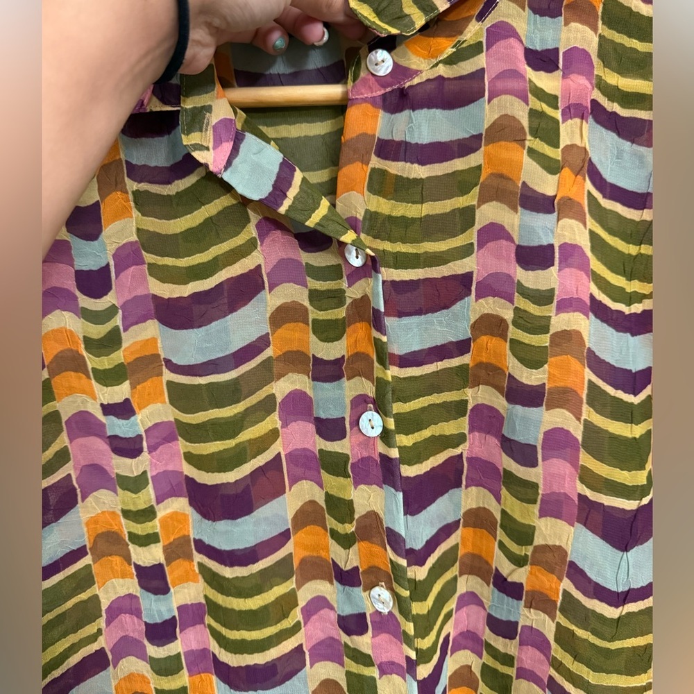 Milano Button-Down Multicolor Patterned Women's T… - image 3
